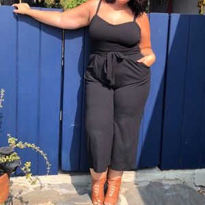 Black wide leg jumpsuit 2X
